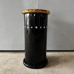 美品『AHURA』アウラ ceramic 台座 花台 飾り台 オブジェ コラム スワロフスキー 陶器 陶器製 置物 置き物 イタリア製 ゴールド ブラック 小の画像