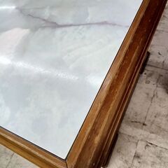 リユースのサカイ栃木店★ジモティ割あり★  ダイニングテーブル ブラウン×大理石調 W183×D87×H71 クリーニング済み TC11500の画像