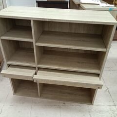 リユースのサカイ栃木店★ジモティ割あり★ ベガコーポレーション 棚 ベージュ W91×D33×H90.5 クリーニング済み TC11503の画像
