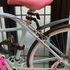 【中古】オシャレでかわいいカゴ付き自転車（クロスバイク）　通勤・通学・サイクリング・買い物に最適　防犯登録抹消済み　すぐ乗れます　適正身長160センチ以上　室内保管の画像