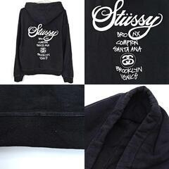 ステューシー World Tour Hoodie パーカー ワールドツアー ジップアップ フーディー L ブラック メンズ STUSSYの画像
