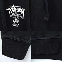 ステューシー World Tour Hoodie パーカー ワールドツアー ジップアップ フーディー L ブラック メンズ STUSSYの画像