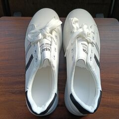 新品 25cm レディース スニーカー ホワイト シューズ 靴 カジュアル 識別番号:(943-Z)の画像