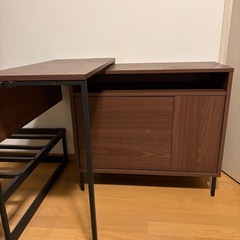 【L字デスク／サイドチェスト付き】の画像