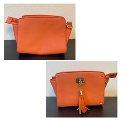 タッセル付きショルダーバック　オレンジの画像