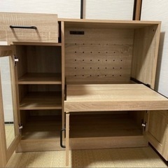 食器棚　レンジ台　収納家具　キッチン台の画像