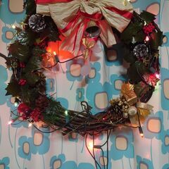 【🎄大きなクリスマスリース＋ポインセチア】２つまとめての画像