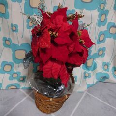 【🎄大きなクリスマスリース＋ポインセチア】２つまとめての画像