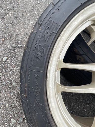 タケチプロジェクトCP-035　超軽量ホイルとNS-2R　美品４本セット値下 希少 ４穴 鍛造軽量 CP-035 タケチプロジェクト レーシングハート