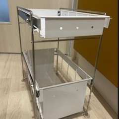 燕三条製　シンク下キッチンラック　ホワイトの画像