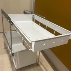 燕三条製　シンク下キッチンラック　ホワイトの画像