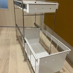 燕三条製　シンク下キッチンラック　ホワイトの画像
