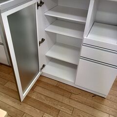 ★リユースのサカイつくば店★TK7198 NITORI レンジ台 ホワイト H110×D50.5×W89.5 クリーニング済みの画像