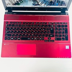 大容量SSD512GB NEC LAVIE /レッド ノートパソコン Windows11 メモリ8GB 15.6インチ フルHD Blu-ray カメラ Bluetooth Wi-Fi テンキーの画像