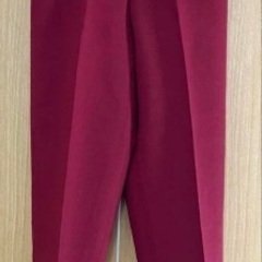 新品未使用インポート　タックパンツ後ろゴムMえんじ色　バーガンディの画像