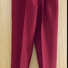 新品未使用インポート　タックパンツ後ろゴムMえんじ色　バーガンディの画像