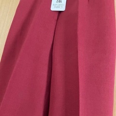 新品未使用インポート　タックパンツ後ろゴムMえんじ色　バーガンディの画像