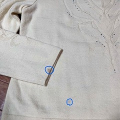 Ｊウールアンゴラ⭕️クリーム色セーターＪ(シミあります)の画像