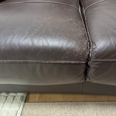 【無料】三人掛けソファ　本革の画像