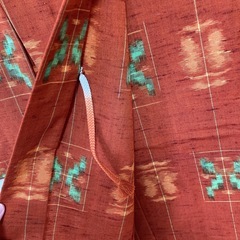 ①【新品未使用】着物 羽織り オレンジ レトロ リメイク アンティークの画像