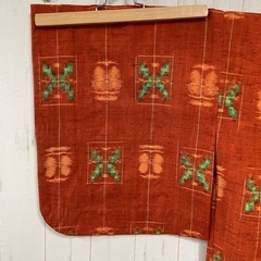 ①【新品未使用】着物 羽織り オレンジ レトロ リメイク アンティークの画像