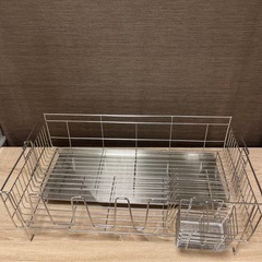 ステンレス 水切りカゴ カトラリーホルダー付き　燕三条の画像