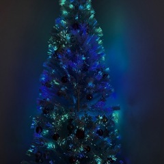 ホワイト クリスマスツリー 電飾つき付きの画像