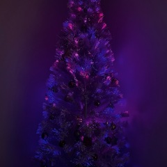 ホワイト クリスマスツリー 電飾つき付きの画像