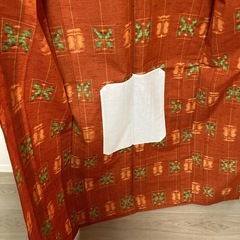 ②【新品未使用】着物 オレンジ レトロ リメイク  アンティークの画像