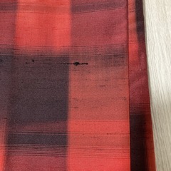 ③【新品未使用】着物 羽織り レトロ チェック 赤 茶色 リメイク の画像