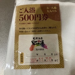 虹の湯　貝塚店　入浴割引券の画像