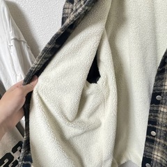 あったかボア付きチェックジャケットの画像