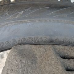 極上深溝　２０２３年ブリヂストン製冬タイヤ、ホイールセット２２５／６０Ｒ１７　４本組の画像