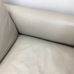 カウチソファー　ACTUS　牛革　2人掛け　脚付　キズ多数・ヘタリ有の画像