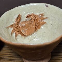 骨董 鷺脚焼播州姫路幻の陶器 盃 蟹 おチョコ ぐい呑み 酒器 ヴィンテージの画像