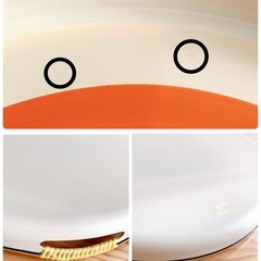 SILVER TONE シルバートーン 丸型お盆 トレー オレンジ レトロポップの画像