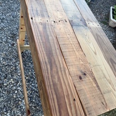 木製テーブル　ナチュラル仕上げ　水性ウレタンニス塗装済
の画像