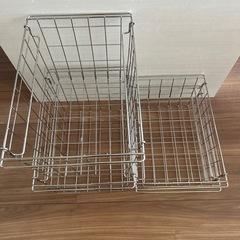 ニトリ　積み重ねできるワイヤーバスケット　横型ハーフ　SNレギュラー横型　廃盤品の画像