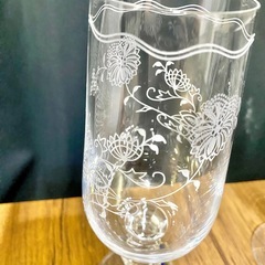 BOHEMIA Crystal 花柄ワイングラス 5個セットの画像
