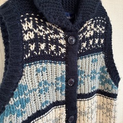 手編み風　ニットベスト　フリーサイズの画像
