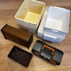 【美品】収納引き出し　ランドリーバスケット ワゴン 3段 スリム おしゃれ かご フラップ式　まとめうまとめ売りの画像