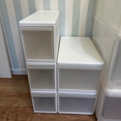 【美品】収納引き出し　ランドリーバスケット ワゴン 3段 スリム おしゃれ かご フラップ式　まとめうまとめ売りの画像