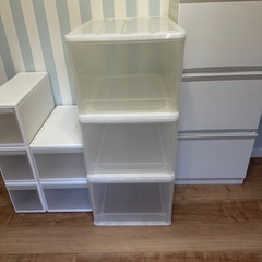 【美品】収納引き出し　ランドリーバスケット ワゴン 3段 スリム おしゃれ かご フラップ式　まとめうまとめ売りの画像