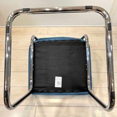 【2脚セット】カンティレバーチェア/ベルベット/青の画像