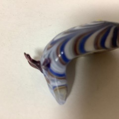 縁起物　幸運　梟　フクロウ　土鈴　ガラス細工　飾物　置物　オブジェの画像