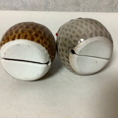 縁起物　幸運　梟　フクロウ　土鈴　ガラス細工　飾物　置物　オブジェの画像