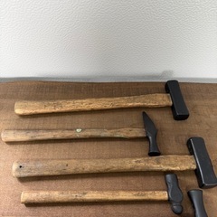 【アンティーク】古工具　ハンマー5本セット　黒色塗装済　の画像