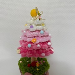 🎄ハンドメイド🎄ピンクのミニクリスマスツリー✨プレゼントにもおすすめの画像