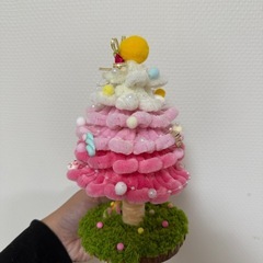 🎄ハンドメイド🎄ピンクのミニクリスマスツリー✨プレゼントにもおすすめの画像