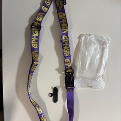 新品未使用✨GAHGA「かけレール」ストラップ　廃盤カラー／（パープル＋イエロー文字）の画像